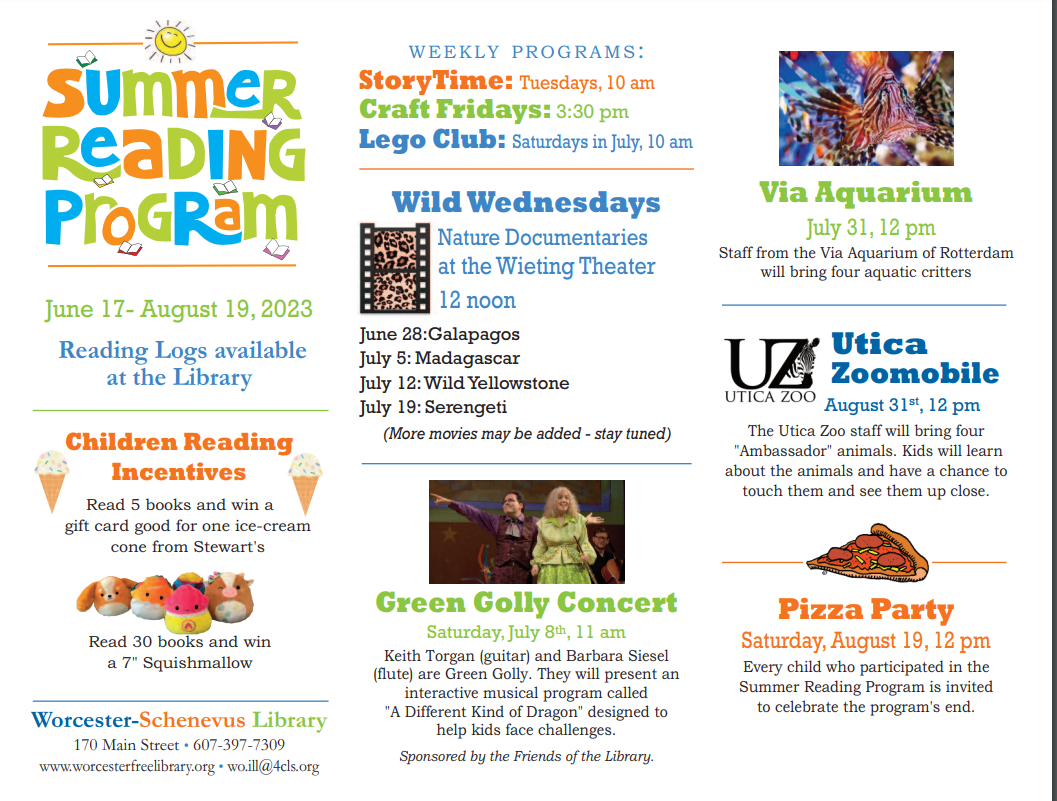 Summer Reading Program WorcesterSchenevus Library